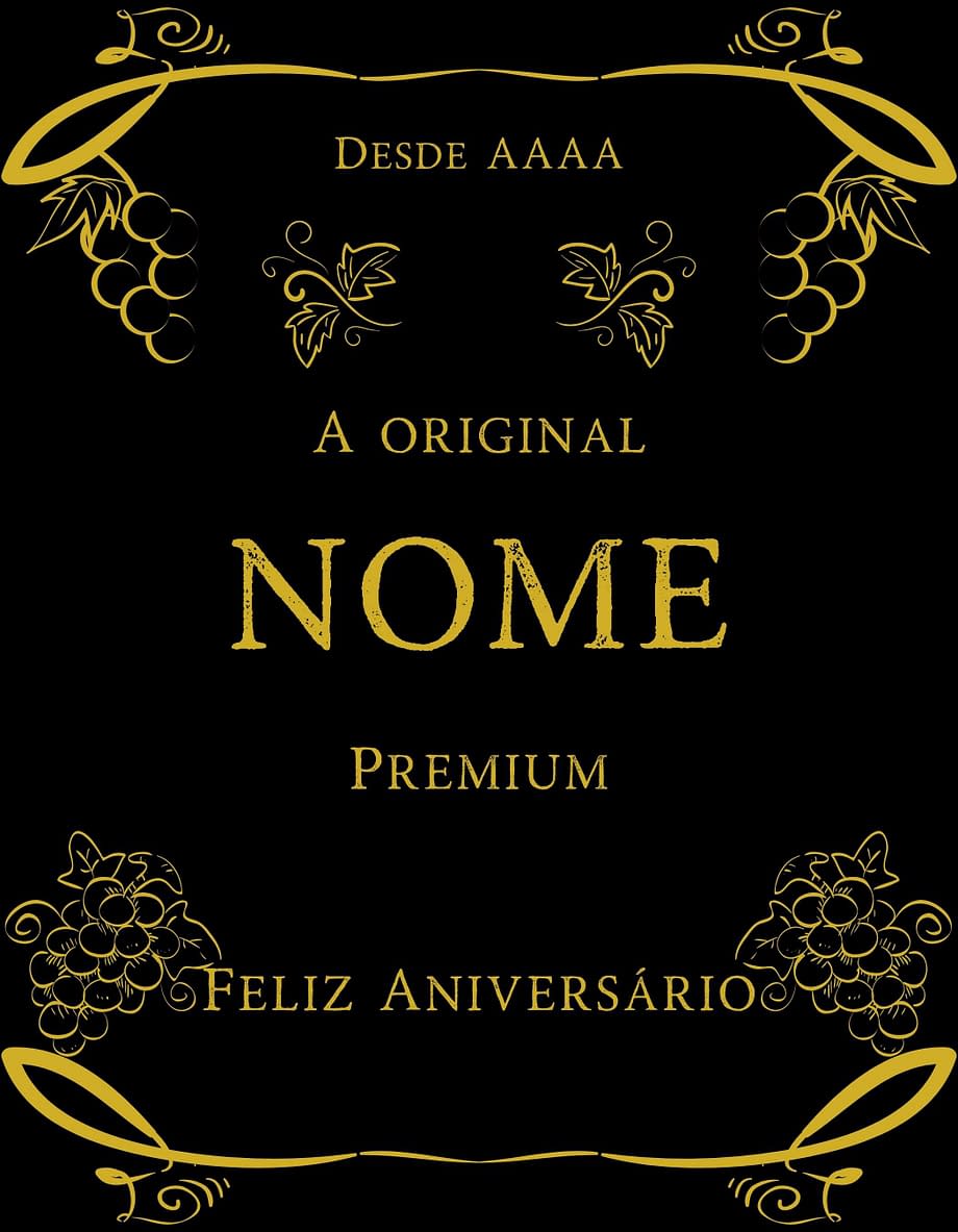 Rótulo de vinho personalizado aniversário
