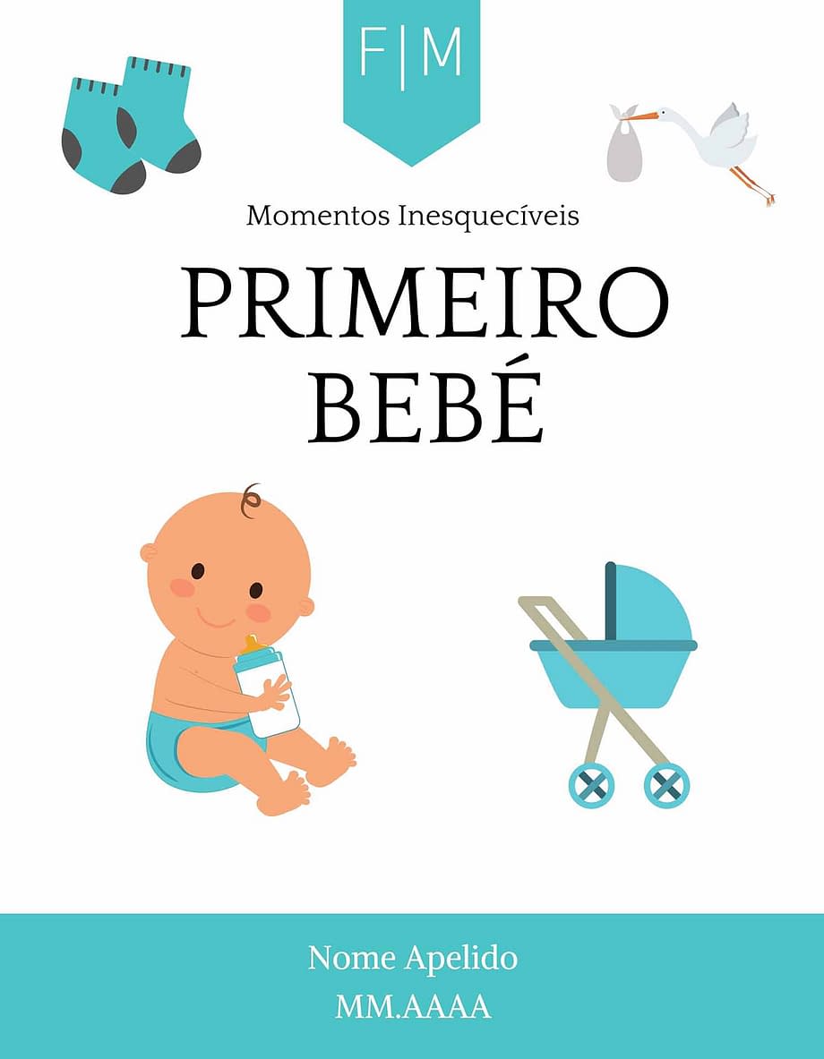 Rótulo personalizável - Bebé - Primeiro bebé com iniciais, nome e data personalizáveis