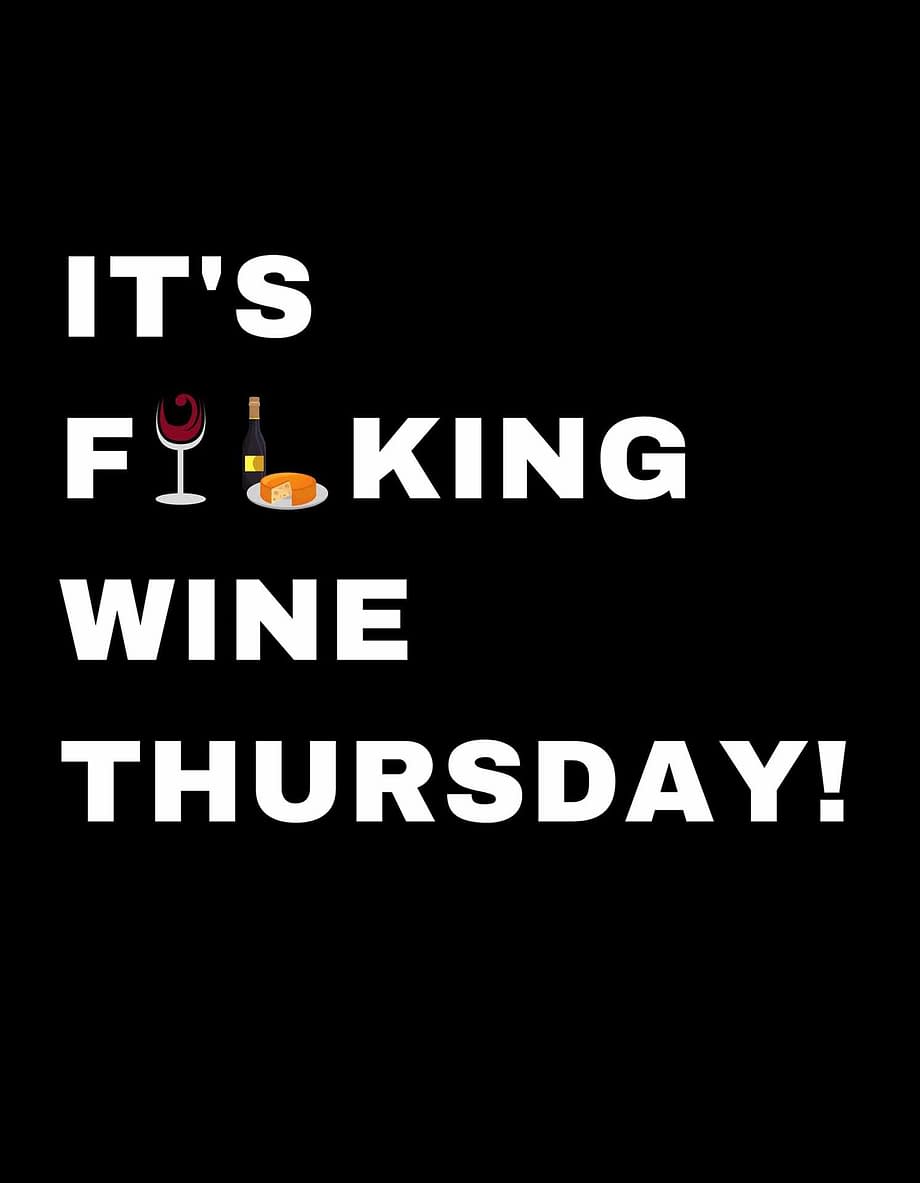 Rótulo para festas - It's fucking wine thursday