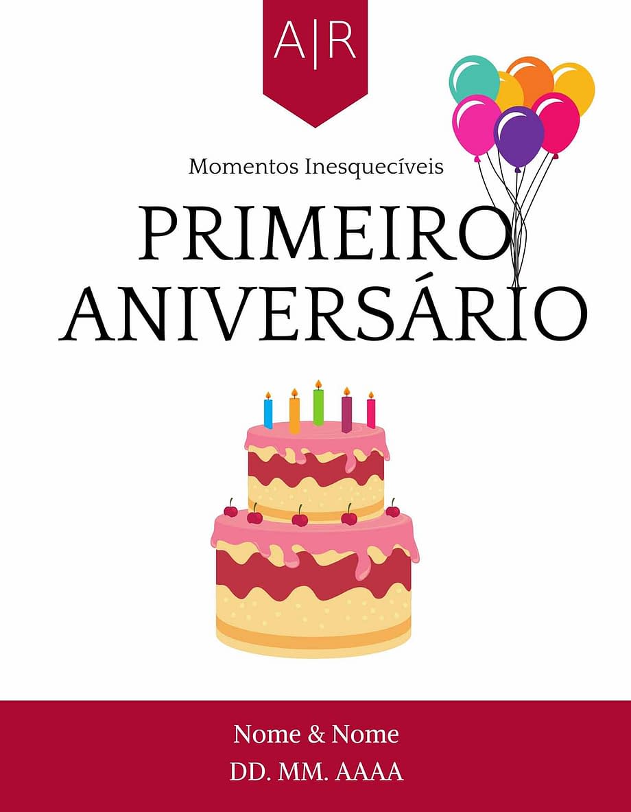 Rótulo personalizável - Casamento - Primeiros momentos: Primeiro Aniversário com nomes e data personalizáveis