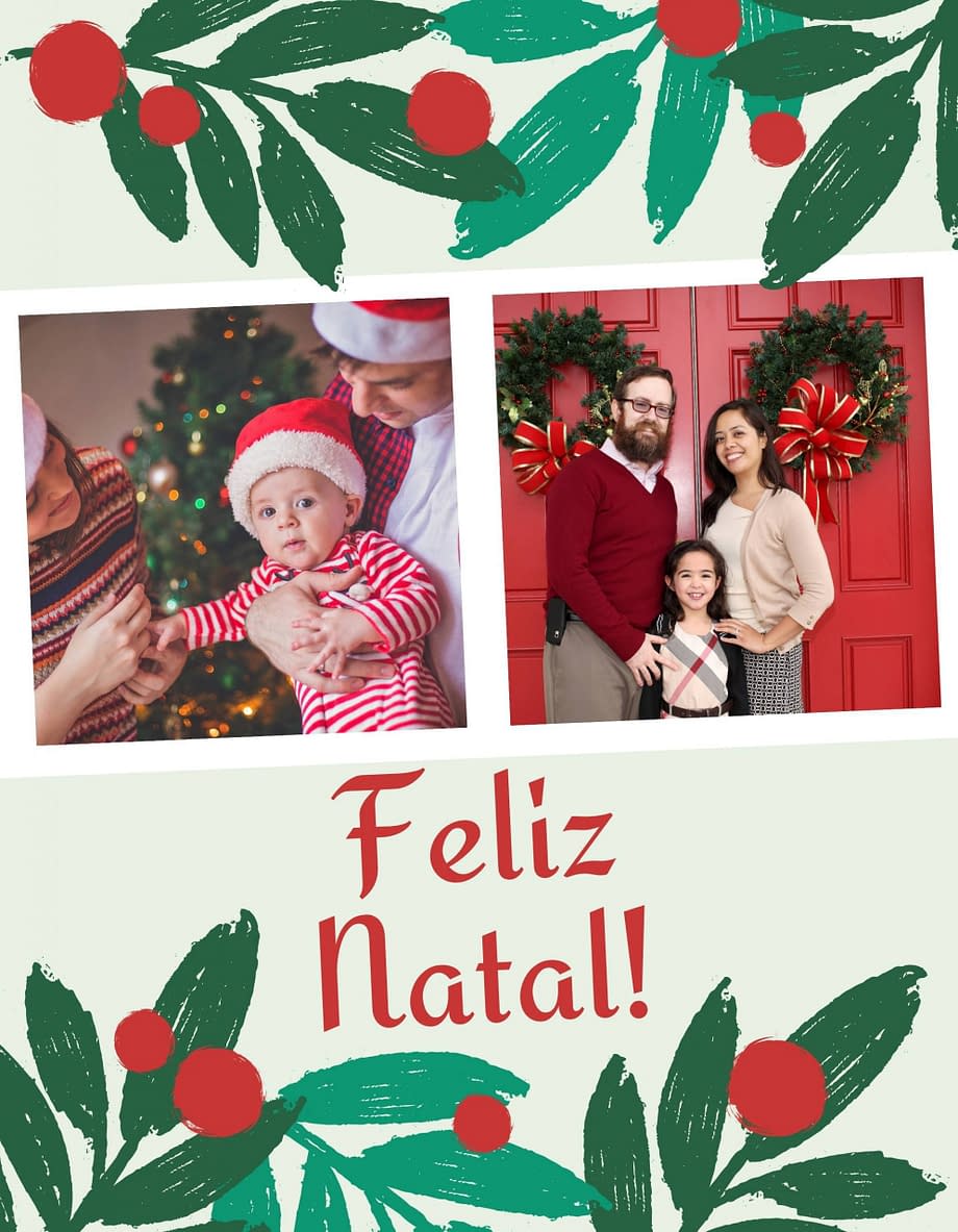 Rótulo de Natal com 2 fotografias personalizáveis