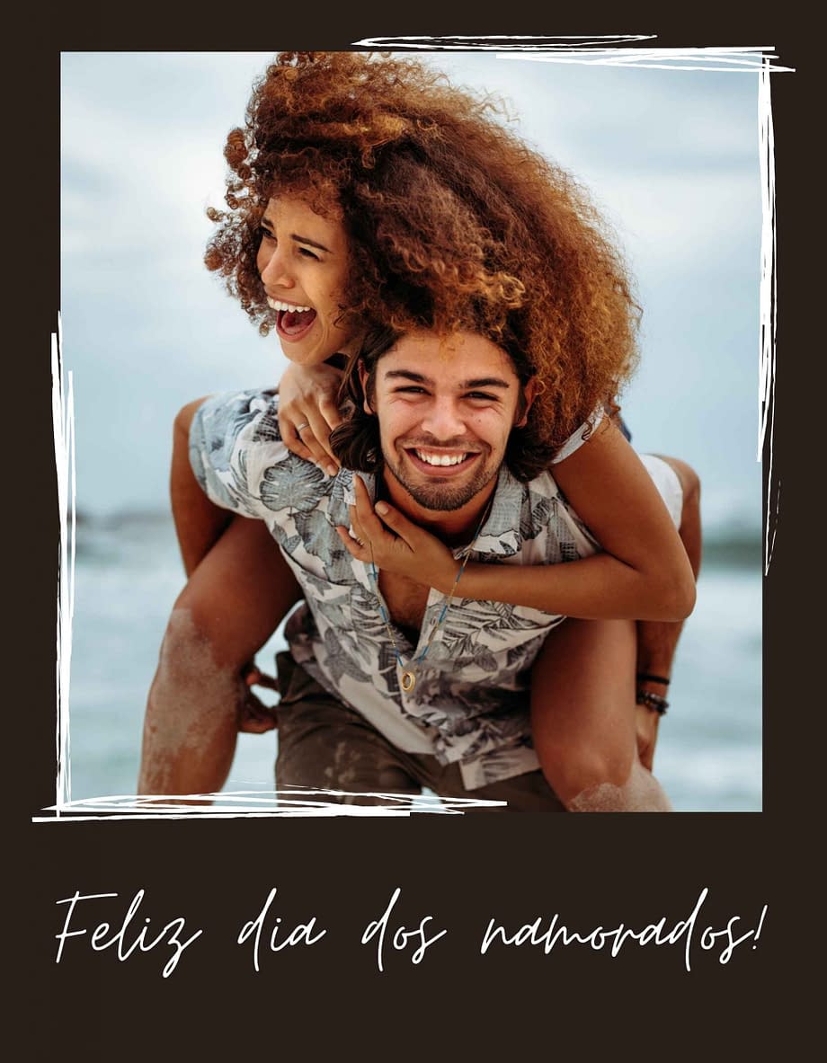 Rótulo de dia dos namorados, com foto em fundo preto
