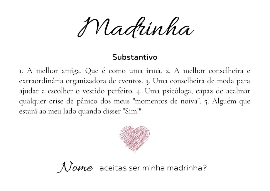 Rótulo de vinho personalizado para pedido a padrinhos/madrinhas